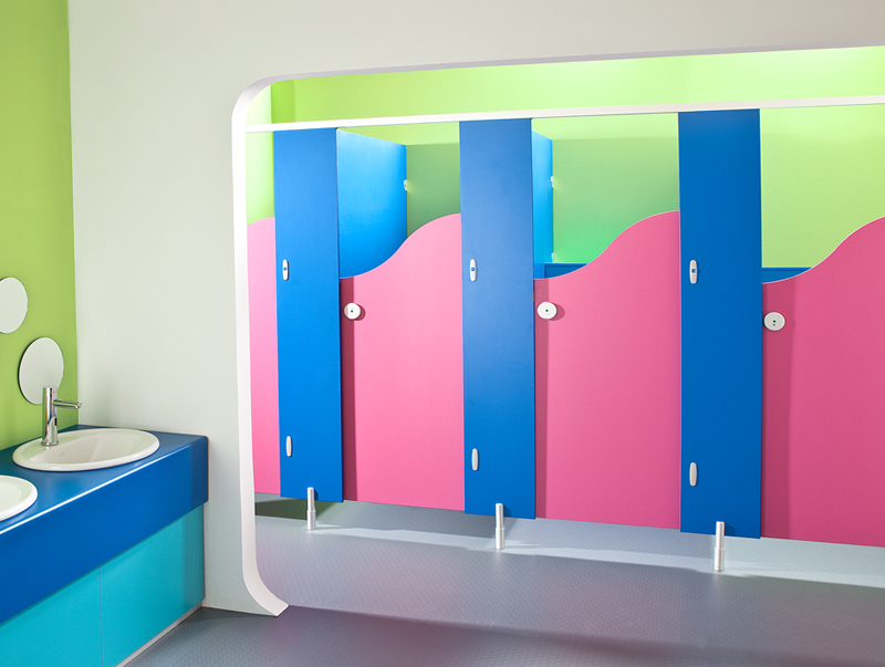 toilet cubicles for junior schools from Brecon range
