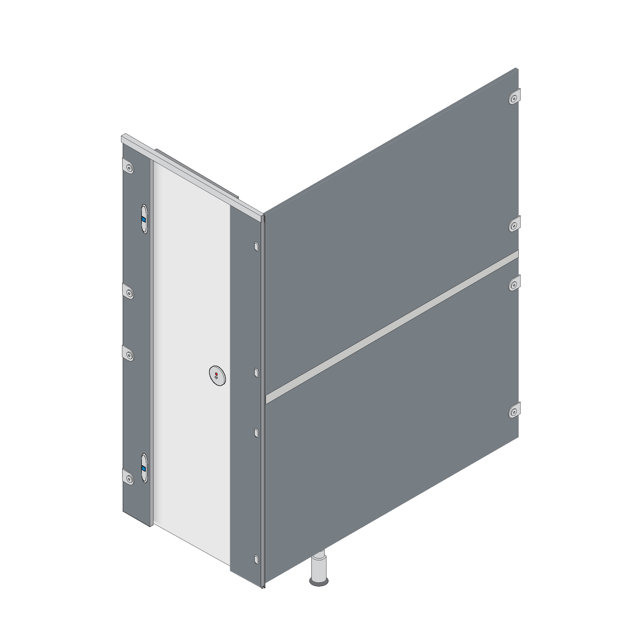 Pendle CGL cubicle pack with plain grey door and stone grey panel